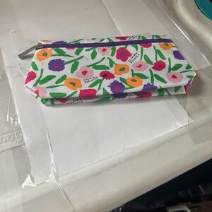 Clinique Xdonald Floral Print Cosmetic Bag  / New 8x4.5